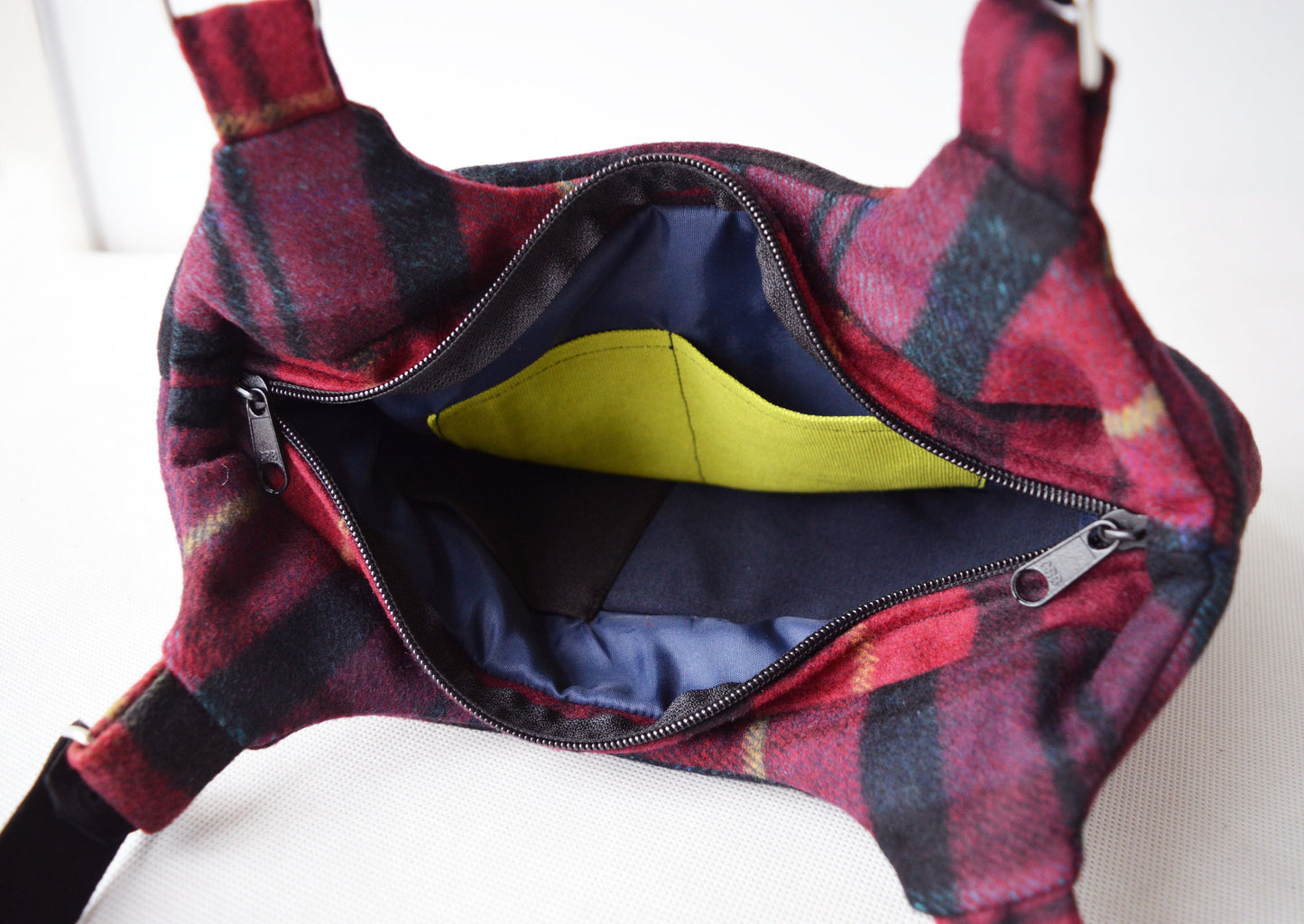 Plaid purse simple minimalist medium purse handbag shoulder bag canvas bag real genuine leather black straps elegant everyday purse marsala