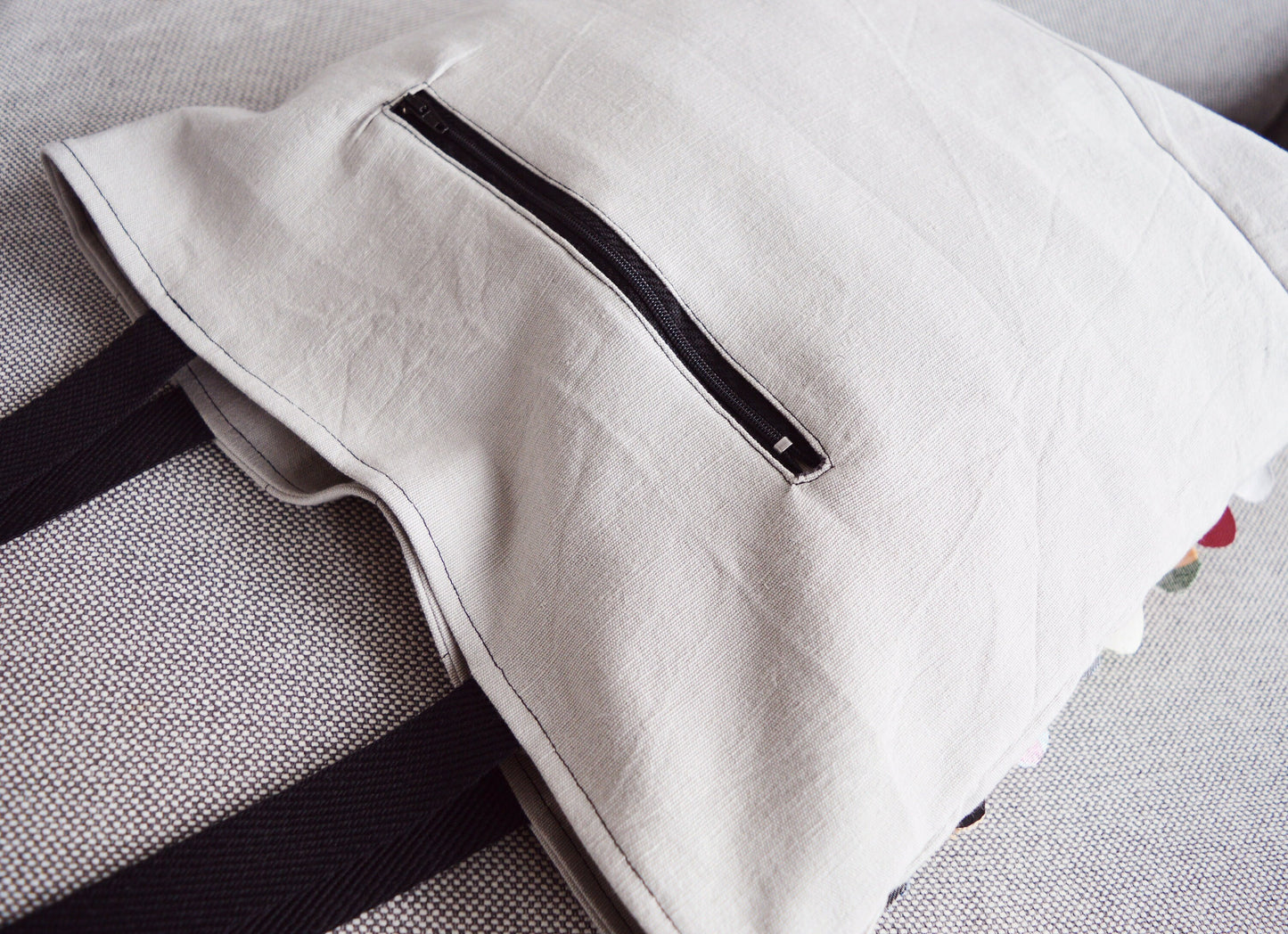 Colorful multi coloured canvas tote shopper bag beach bag grey rainbow hearts vegan bag tote bag happy hippie fun bag