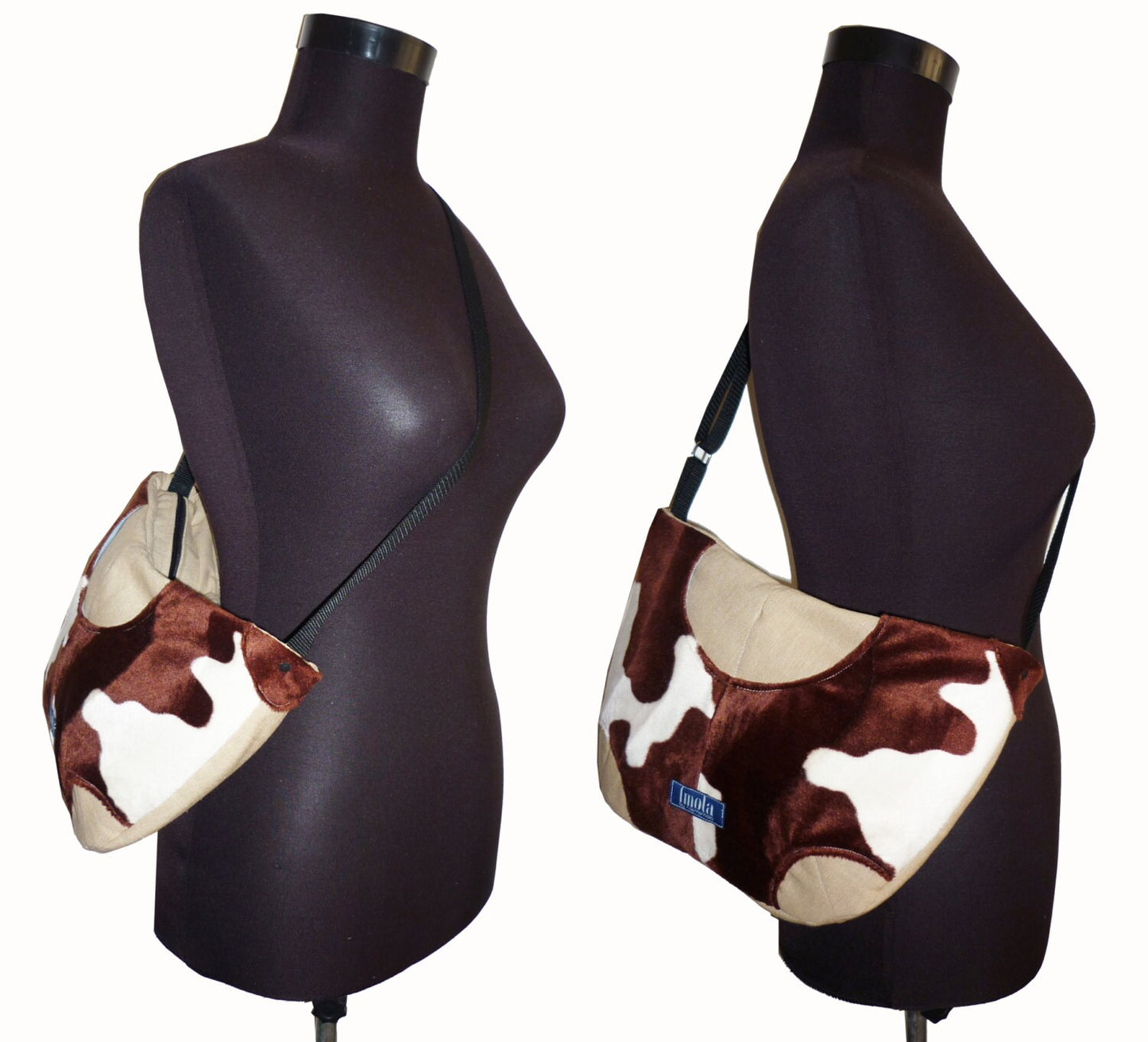 Faux fur cow pattern purse crossbody bag concealed carry purse country cottage chic western style