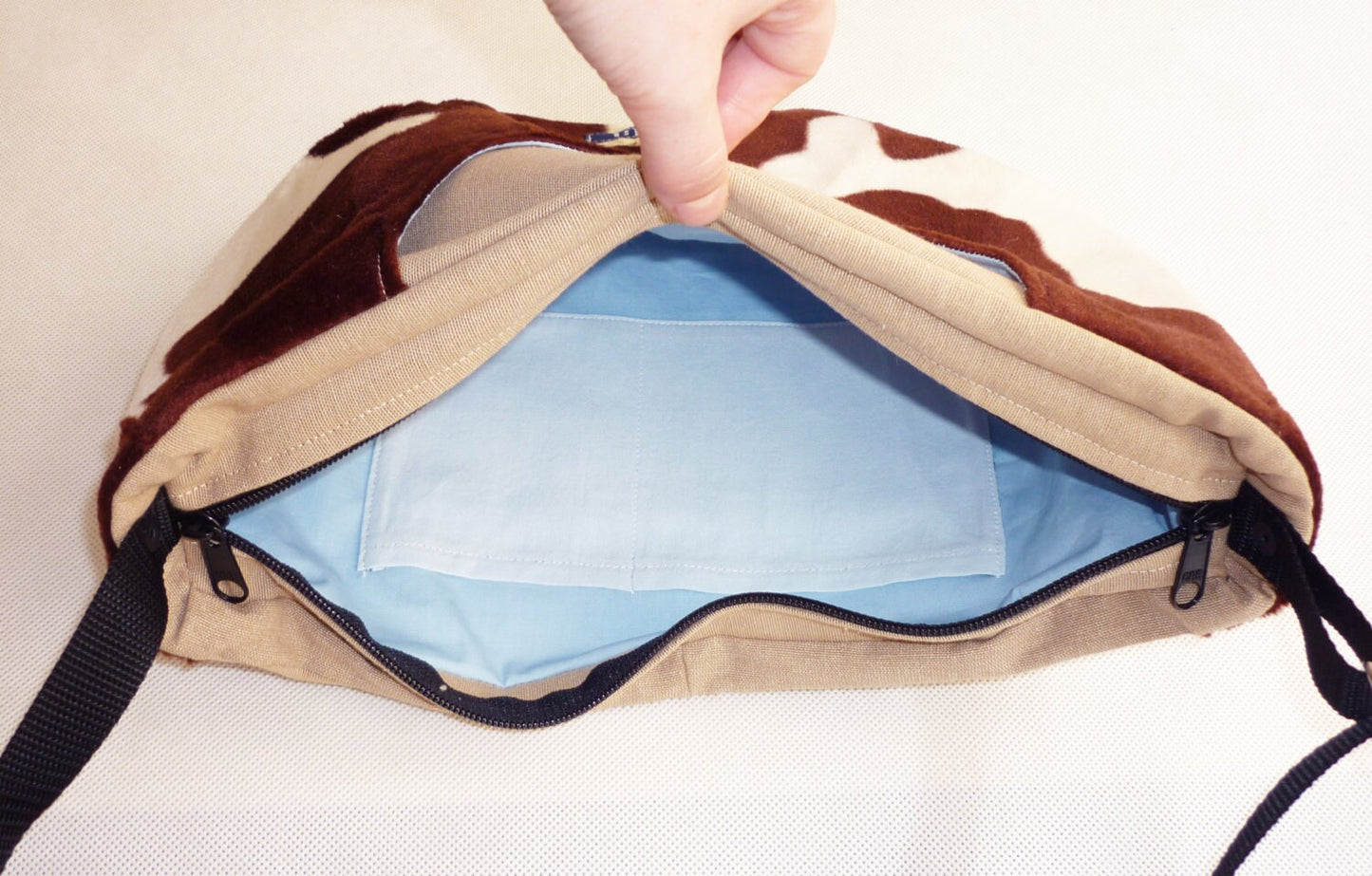 Faux fur cow pattern purse crossbody bag concealed carry purse country cottage chic western style