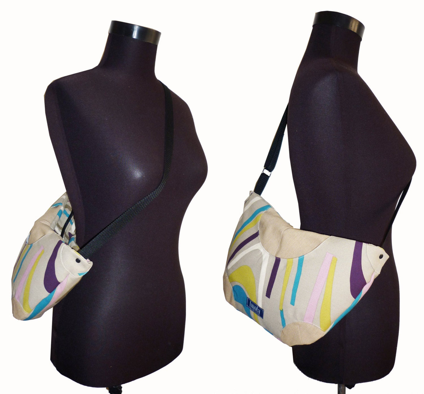 Beige striped pattern purse crossbody bag concealed carry purse Pluto