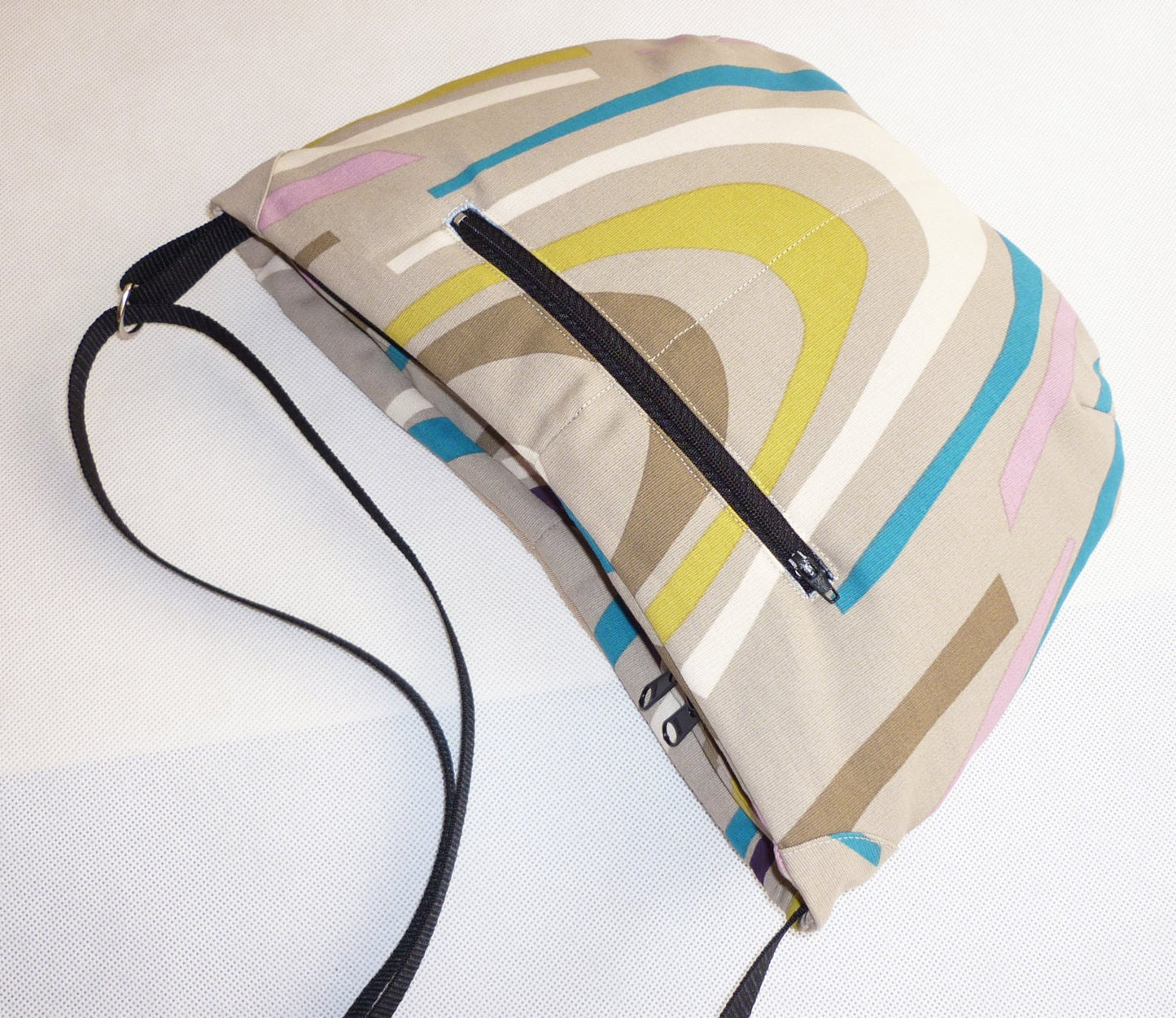 Beige striped pattern purse crossbody bag concealed carry purse Pluto