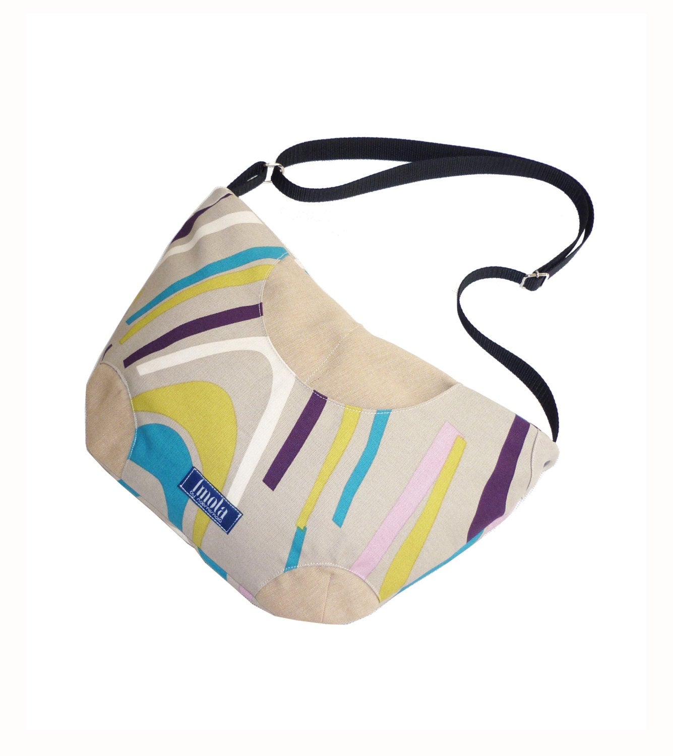 Beige striped pattern purse crossbody bag concealed carry purse Pluto