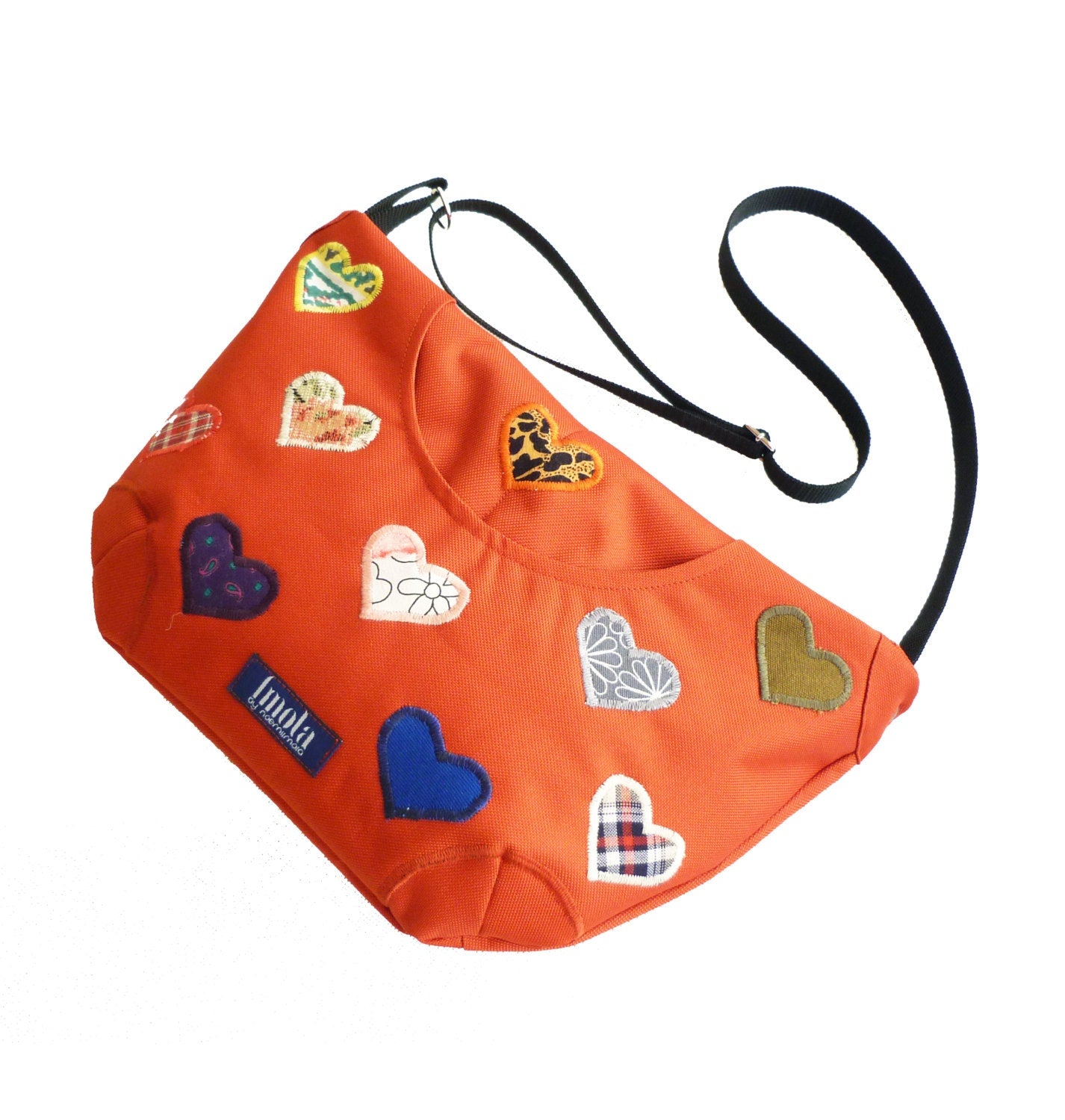 Colorful purse rainbow orange boho boheme purse crossbody bag with hearts multicolor halloween pumpkin fiesta happy hippie bag purse