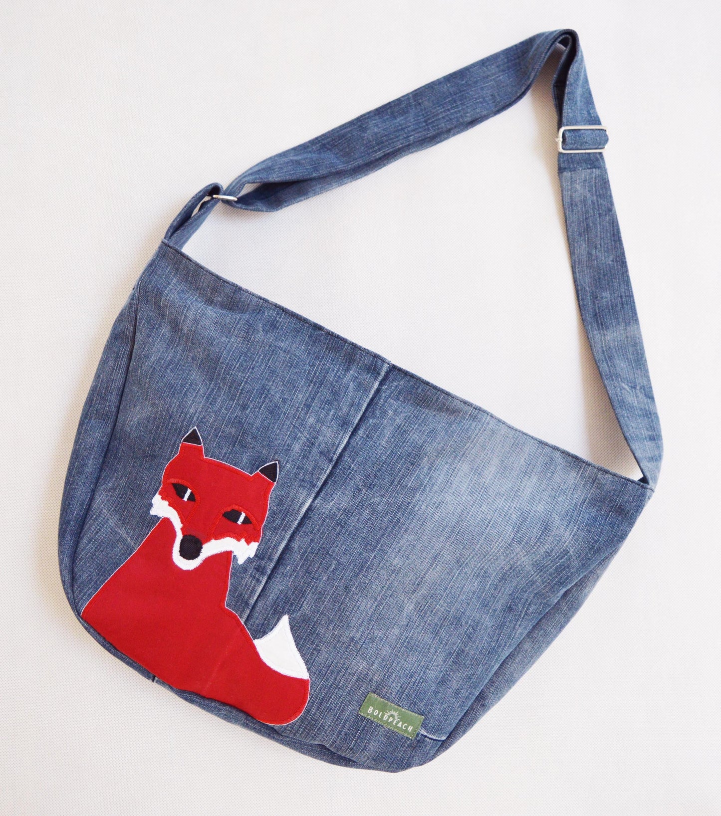 Bike crossbody bag bike messenger bag cycling bag applique fox animal cute woodland 1.1 BASIC COLLECTION