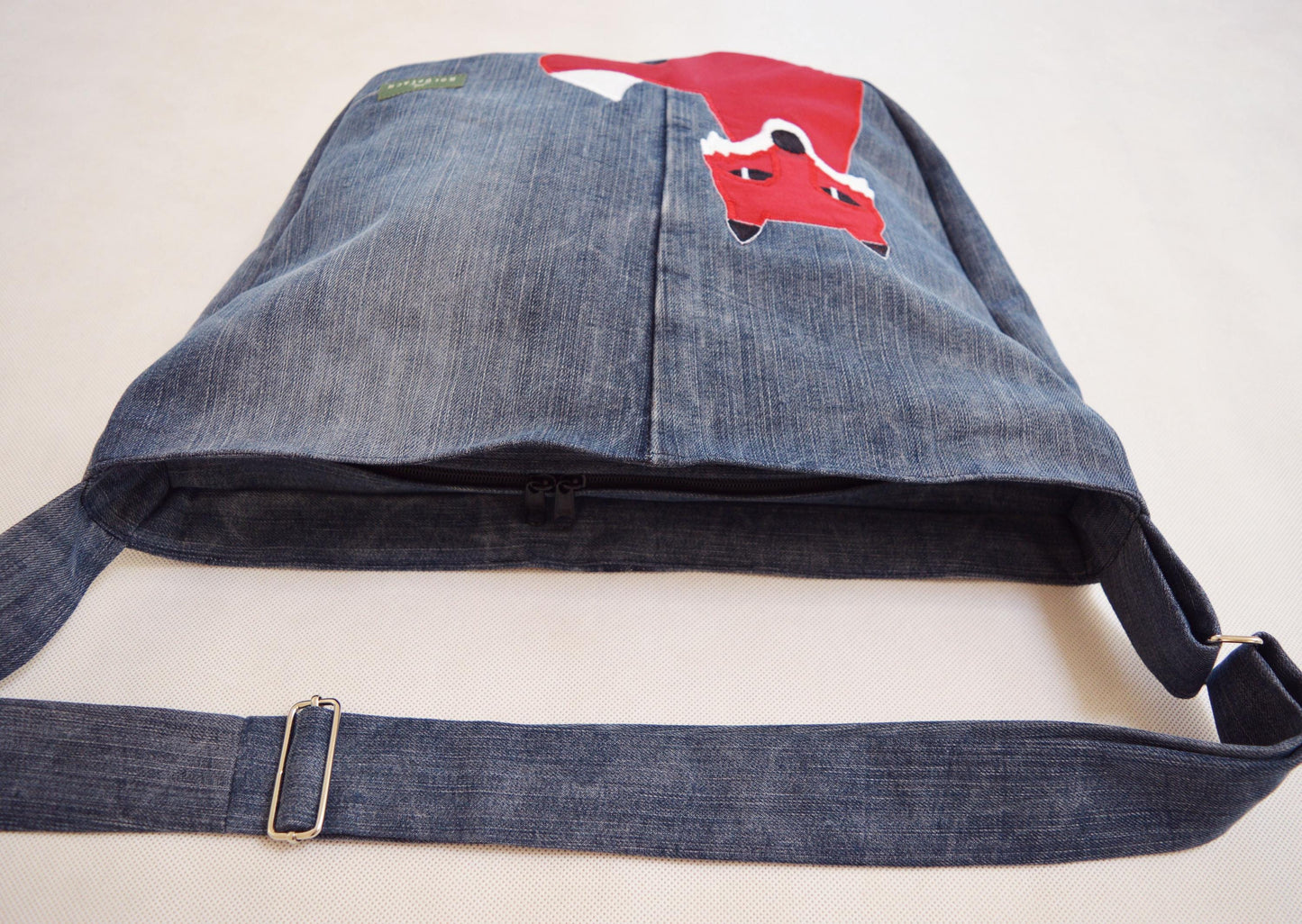 Bike crossbody bag bike messenger bag cycling bag applique fox animal cute woodland 1.1 BASIC COLLECTION