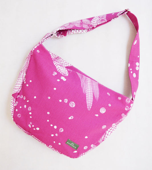 Fuchsia pink white crossbody bag bike messenger bag