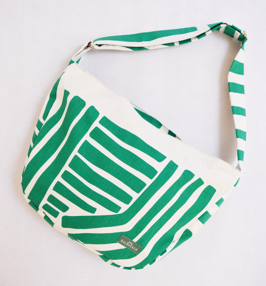 Green beige crossbody bag bike messenger bag with stripes