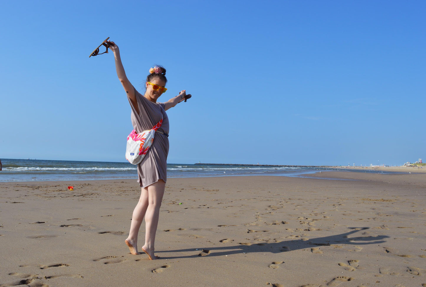 Green beige crossbody bag bike messenger bag with stripes