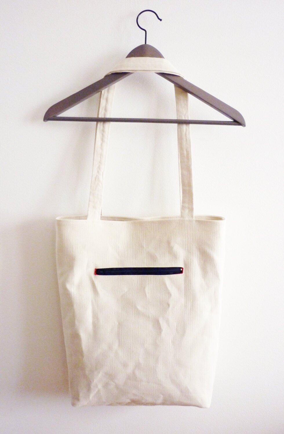 Goat canvas tote shopper bag beige applicated ram sheep aries ox totem