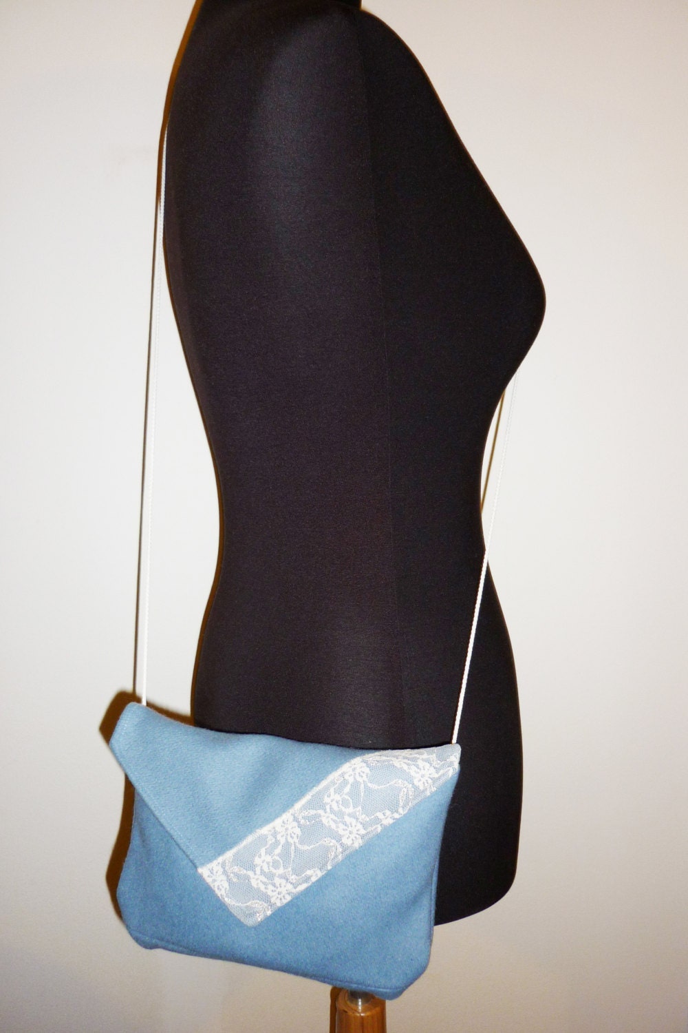 Small purse pastel blue wool bag serenity pantone purse pouch crossbody envelope purse