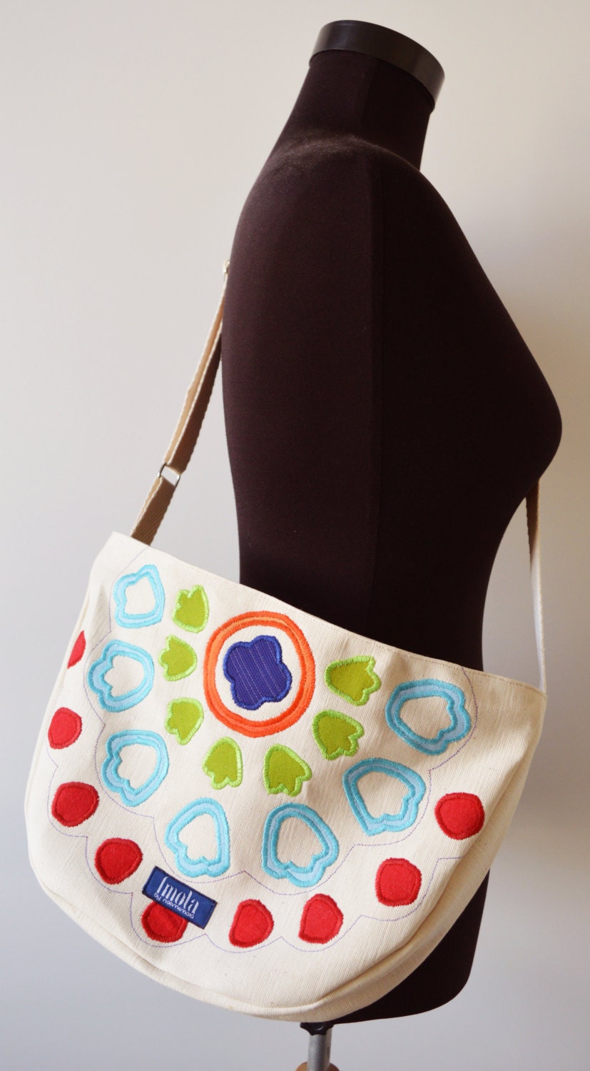 Beige purse crossbody bag messenger bag medium vegan bag mandala applique OOAK moroccan turkish oriental ethnic purse small vegan fashion