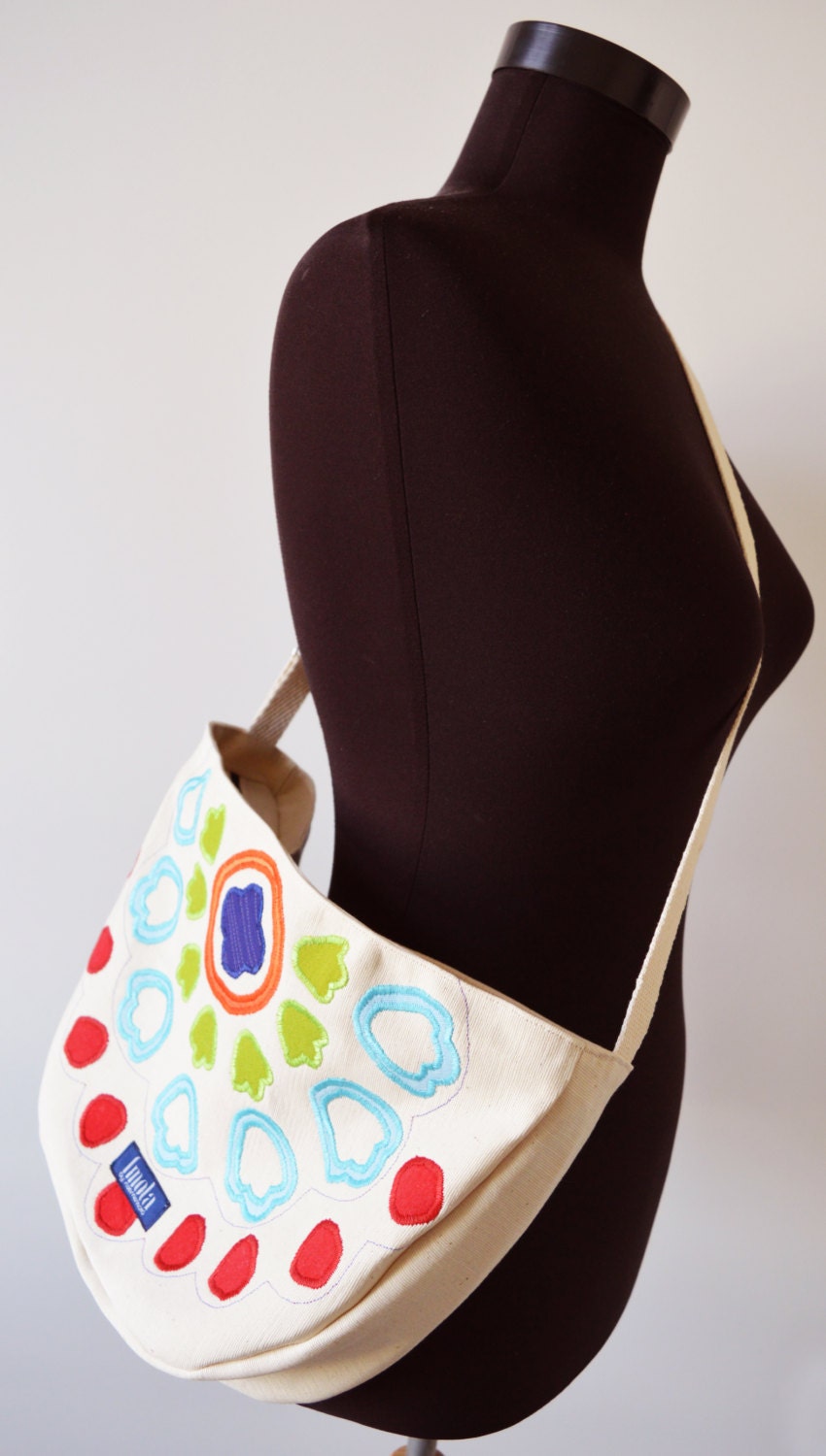 Beige purse crossbody bag messenger bag medium vegan bag mandala applique OOAK moroccan turkish oriental ethnic purse small vegan fashion