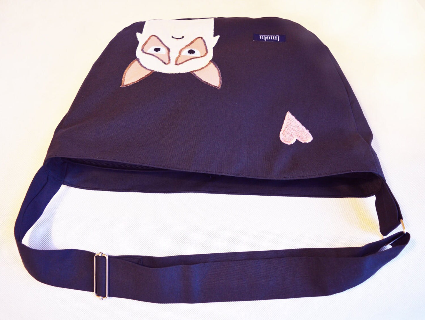 Bike crossbody bag messenger bag with applique Grumpy cat cycling bag 1.1 BASIC COLLECTION