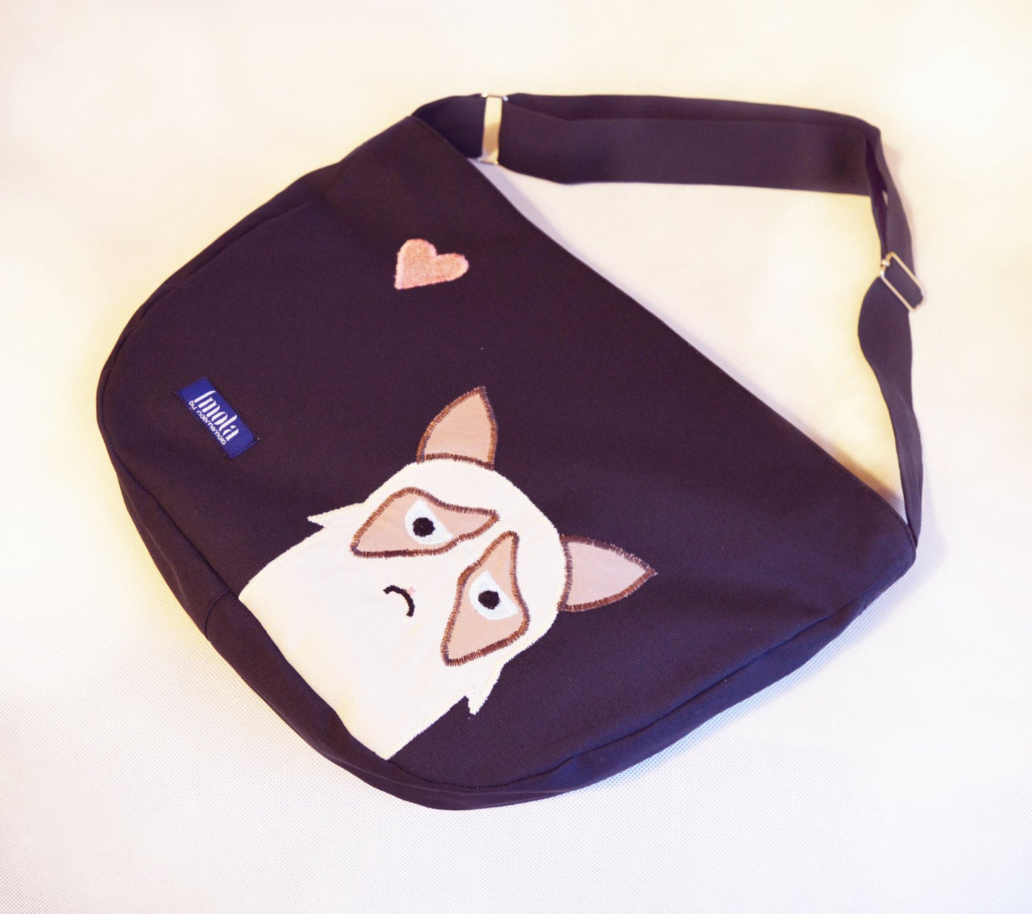 Bike crossbody bag messenger bag with applique Grumpy cat cycling bag 1.1 BASIC COLLECTION