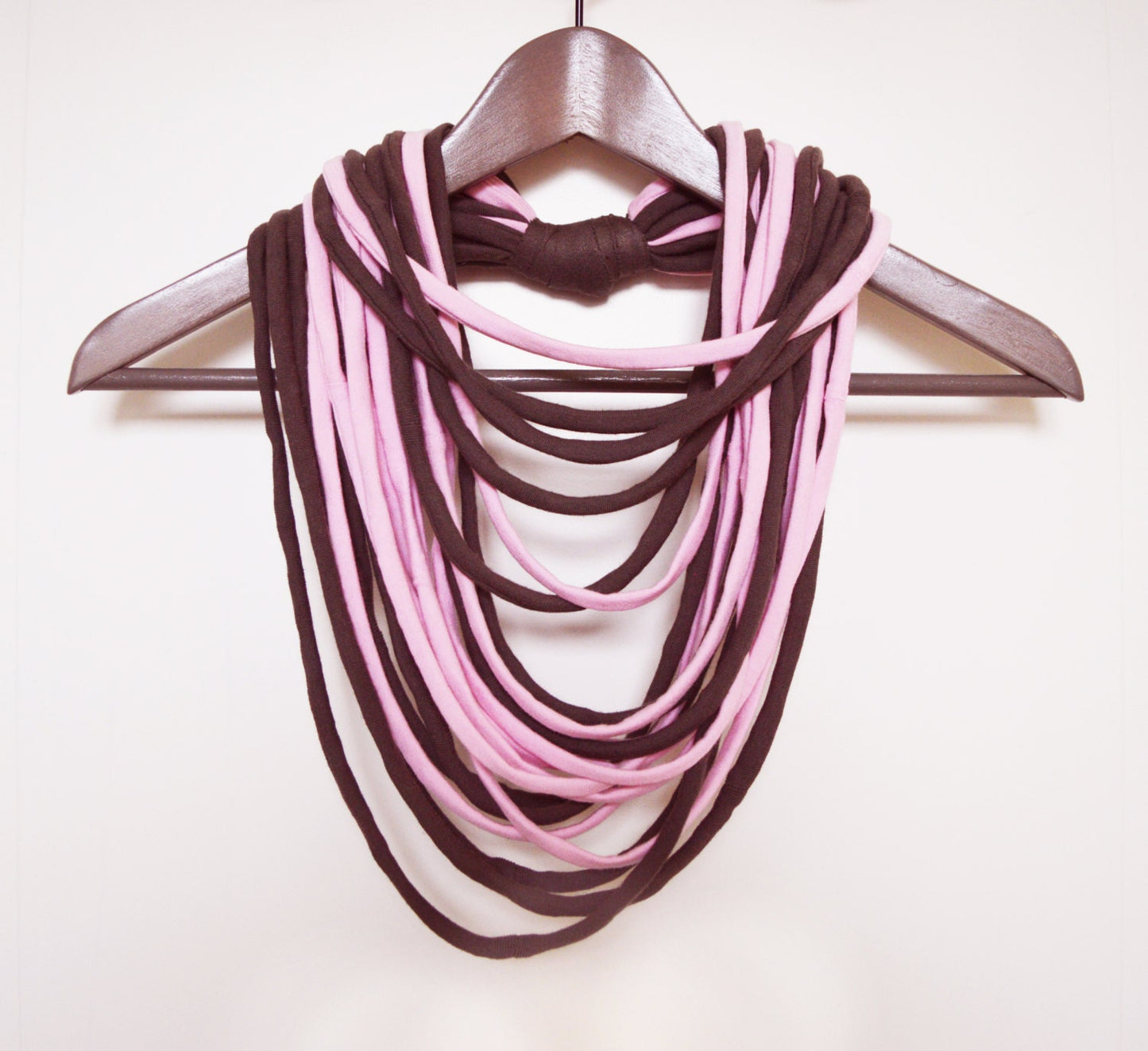 SALE! Pink gray-brown necklace neck ornament loop scarf infinity scarf round scarf long rose quartz pantone
