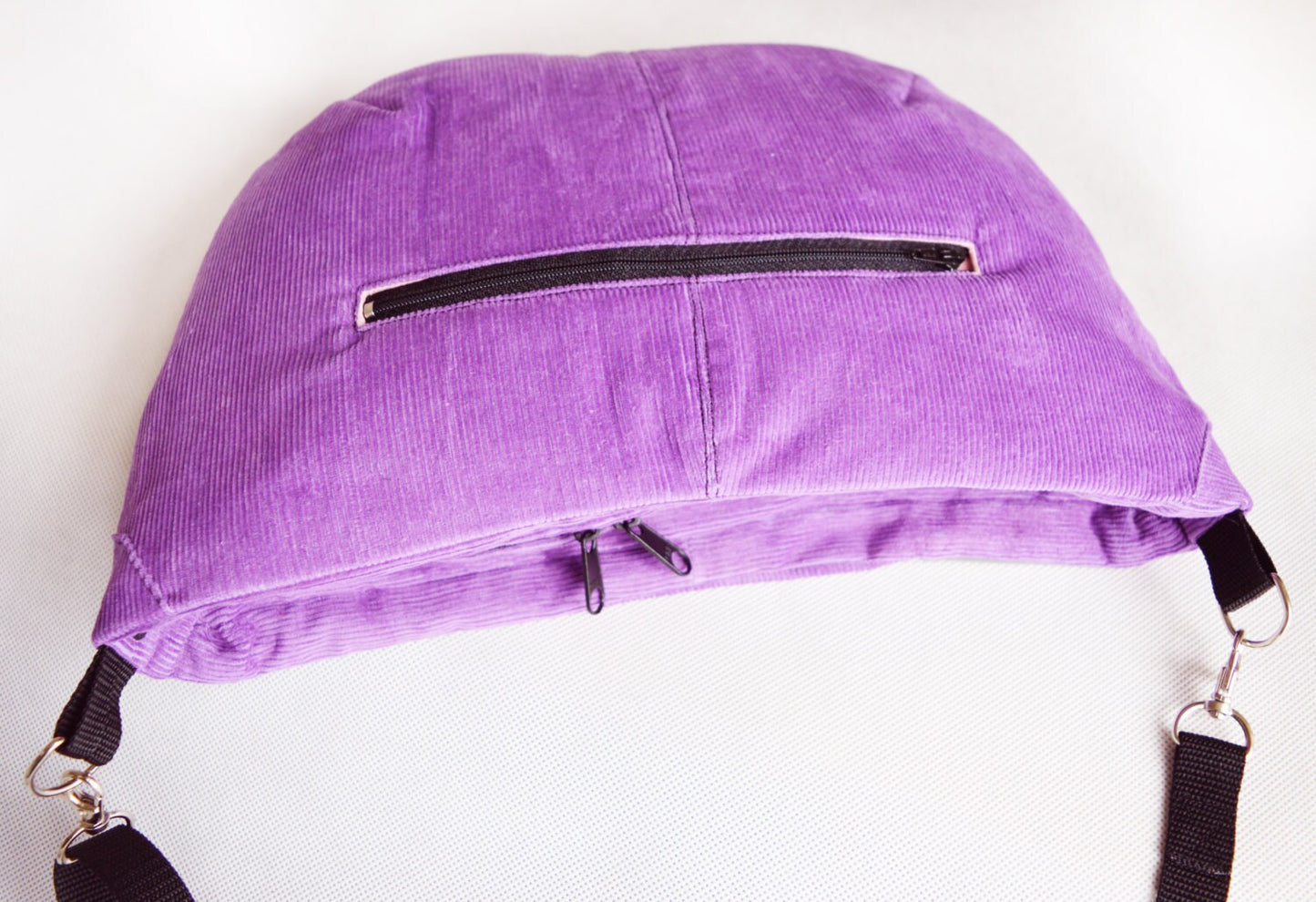 Purple gray purse crossbody bag concealed carry purse messenger bag canvas bag shoulder bag hobo bag grey plum purse corduroy purse bag OOAK