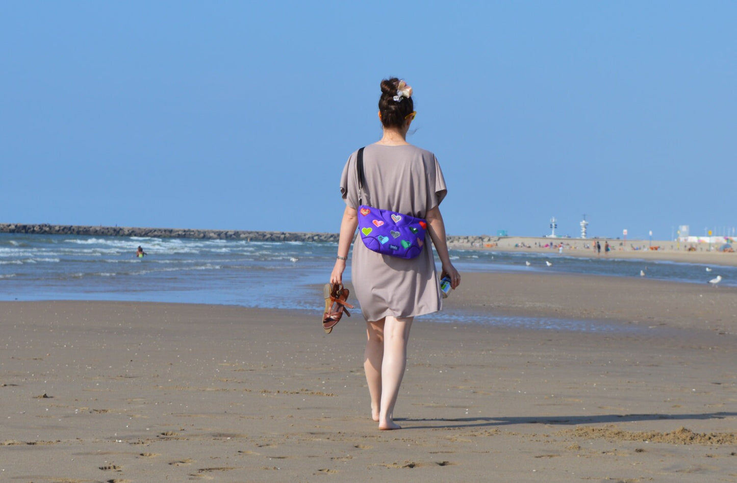 Striped blue purse crossbody bag concealed carry purse messenger bag canvas bag shoulder bag hobo bag royal blue purse beige strips sapphire